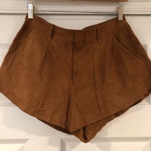 Real suede tan shorts
